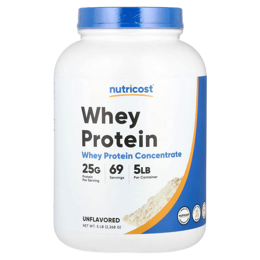 Nutricost Whey Protein Concentrate, Unflavoured, 2,268 g (5 lb)