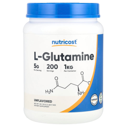 Nutricost L-Glutamine Powder, Unflavoured, 1 kg (35.7 oz)