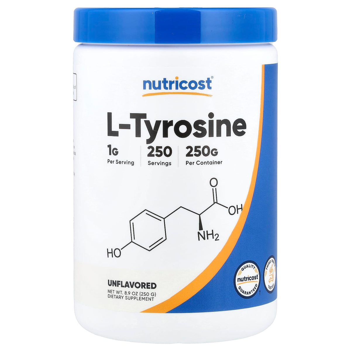 Nutricost L-Tyrosine, Unflavoured, 250 g (8.9 oz)