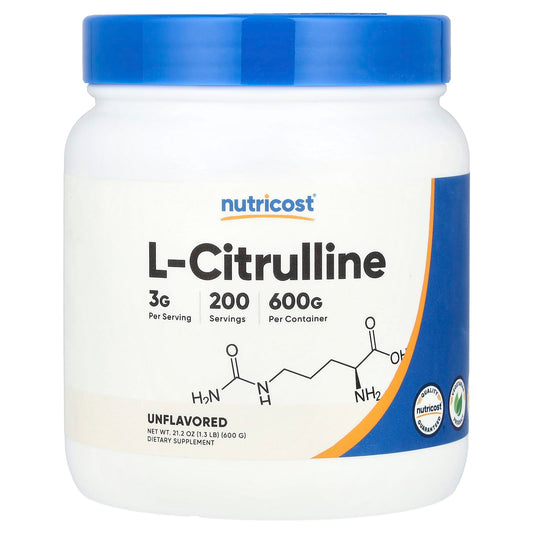 Nutricost L-Citrulline, Unflavoured, 600 g (1.3 lb)
