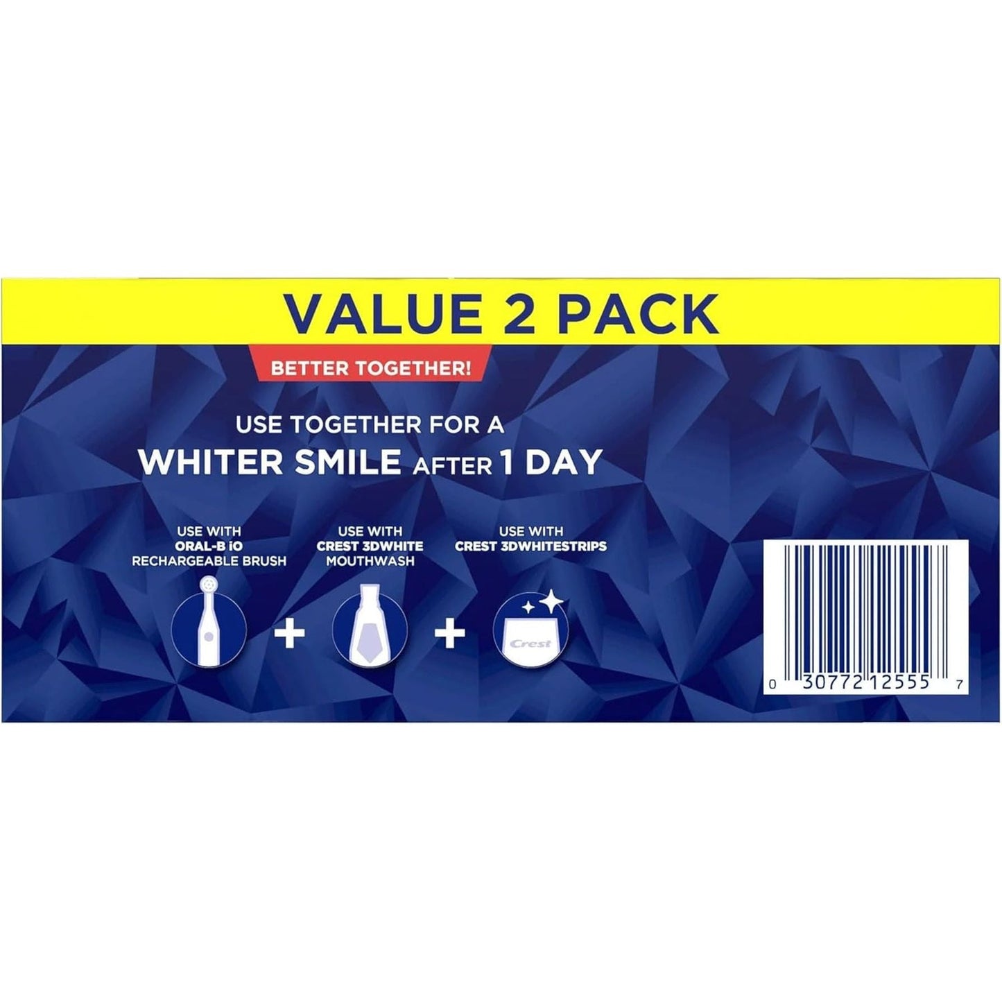 Crest 3D White Advanced Glamorous White Teeth Whitening Toothpaste, 3.3 Oz, Pack of 2