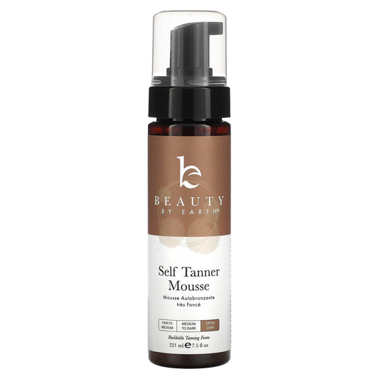 Beauty By Earth Self Tan Mousse, Extra Dark, 222 ml (7.5 fl oz)