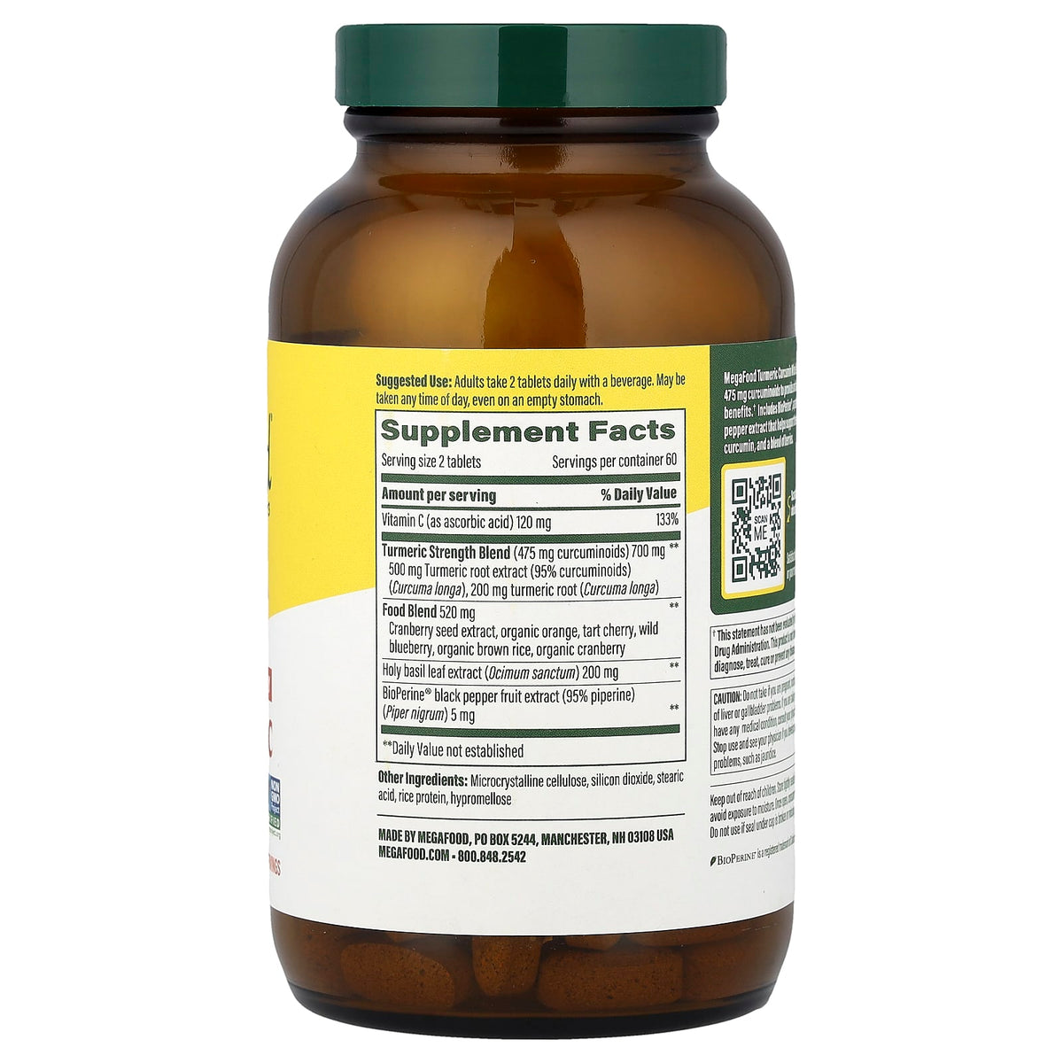 MegaFood Turmeric Curcumin Whole Body, 120 Tablets - view 2
