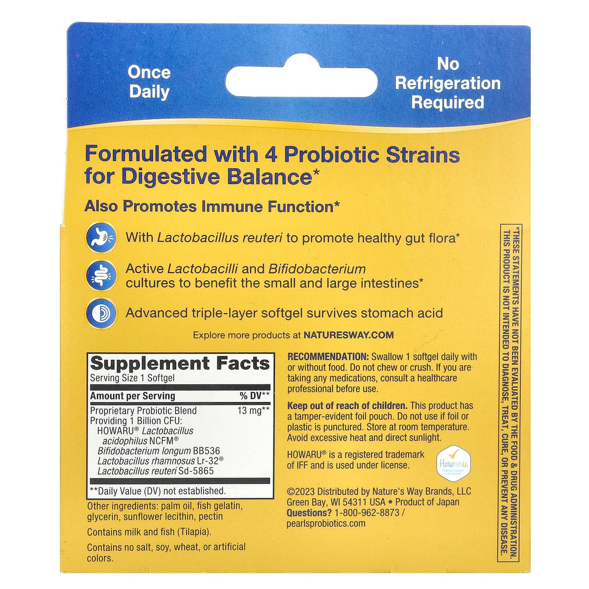 Nature's Way Primadophilus Reuteri Probiotic, 1 Billion CFU, 60 Softgels - view 2
