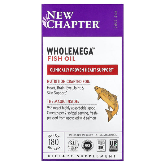 New Chapter Wholemega Fish Oil, 180 Softgels