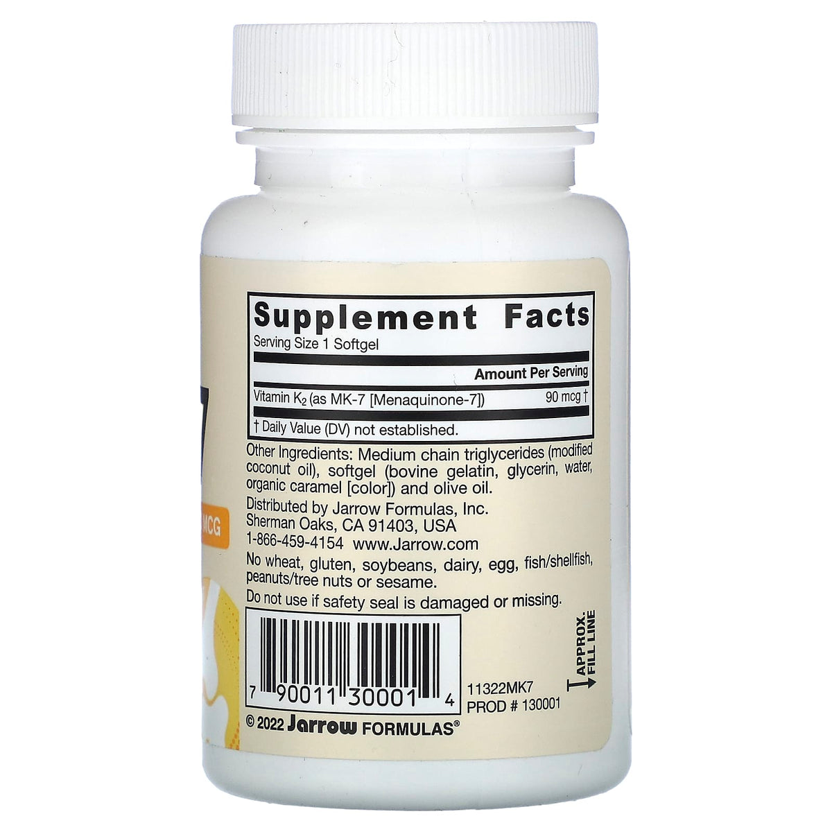 Jarrow Formulas MK-7 Vitamin K2 90 mcg, 60 Softgels — alternate product view