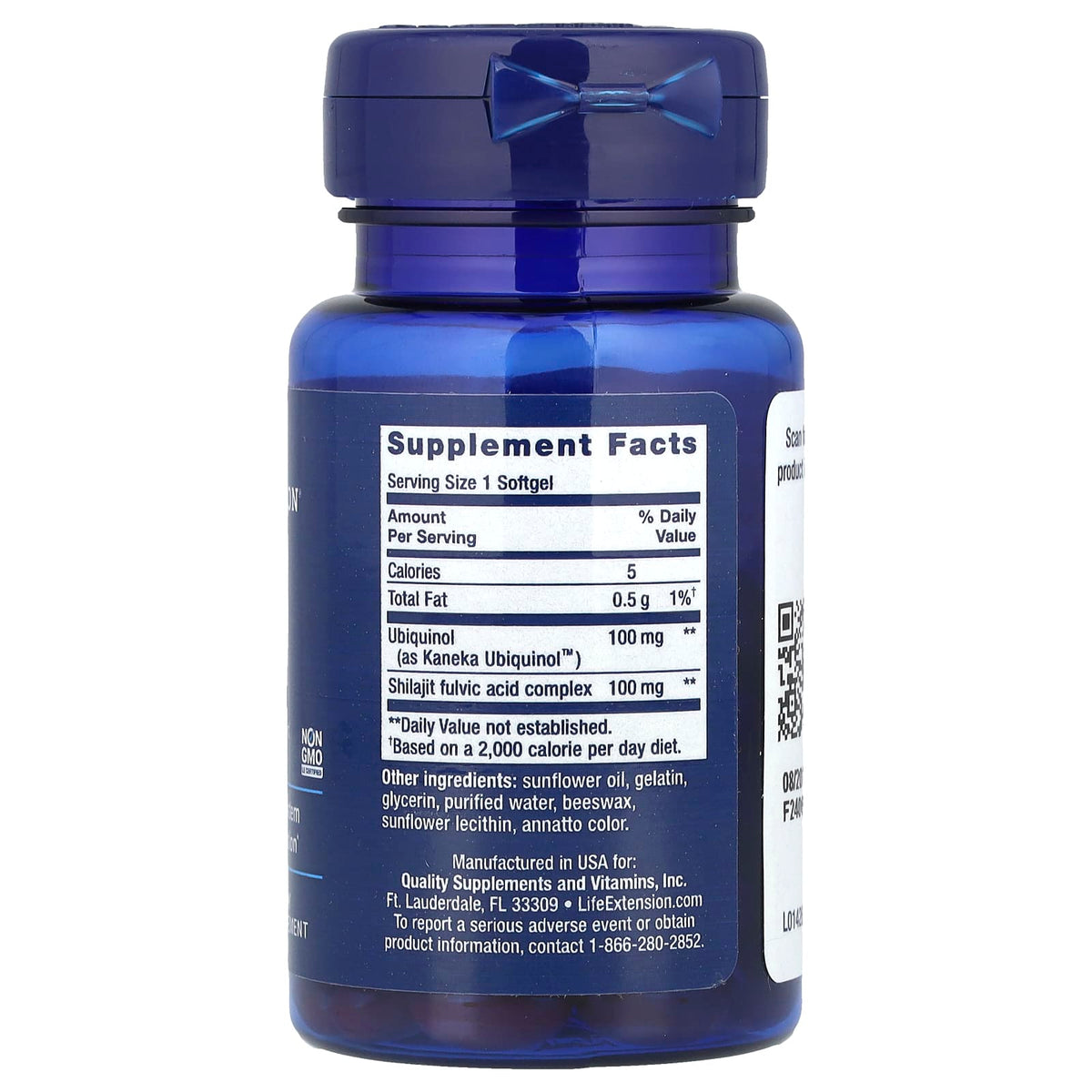 Life Extension Super Ubiquinol CoQ10 Mitochondrial Support, 100 mg, 60 Softgels - view 2