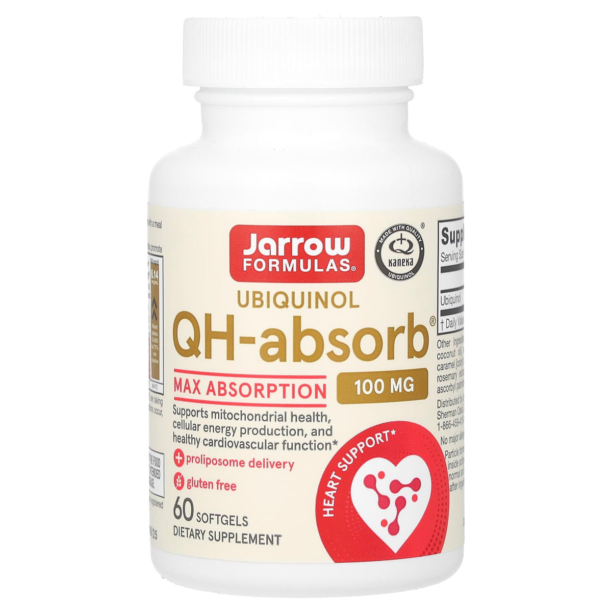 Jarrow Formulas Ubiquinol QH-Absorb, Max Absorption, 100 mg, 60 Softgels — product view