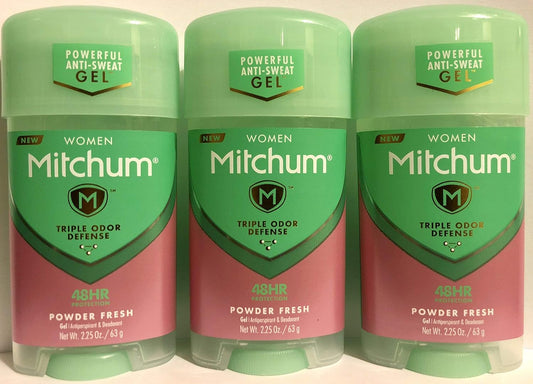 Mitchum Women Power Gel Anti-Perspirant Powder Fresh 2.25 oz, Pack of 3