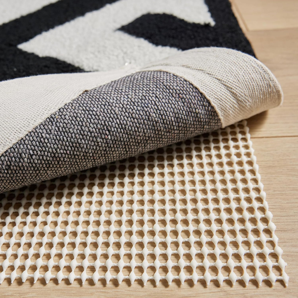 Gorilla Grip Non-Slip Rug Gripper Pad for Hard Floors, Cream, 2 x 3 ft