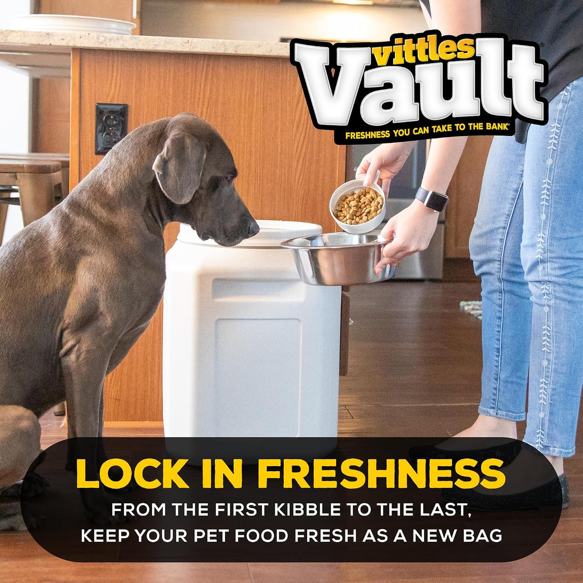 Gamma2 Vittles Vault Airtight Pet Food Storage Container with Scoop, 50 lb - view 5
