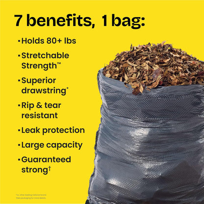 Glad ForceFlex Large 30 Gallon Black Bin Bags, Unscented, 50 Count - view 2