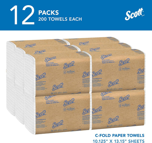 Scott Professional C-Fold Paper Hand Towels, 12 Packs of 200 Sheets (01510) - view 2