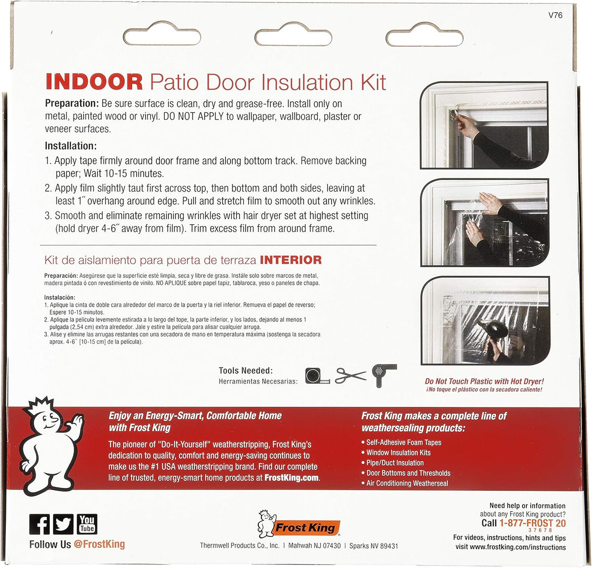 Frost King V76H Indoor Shrink Window Kit, 84 x 110 Inch - view 3
