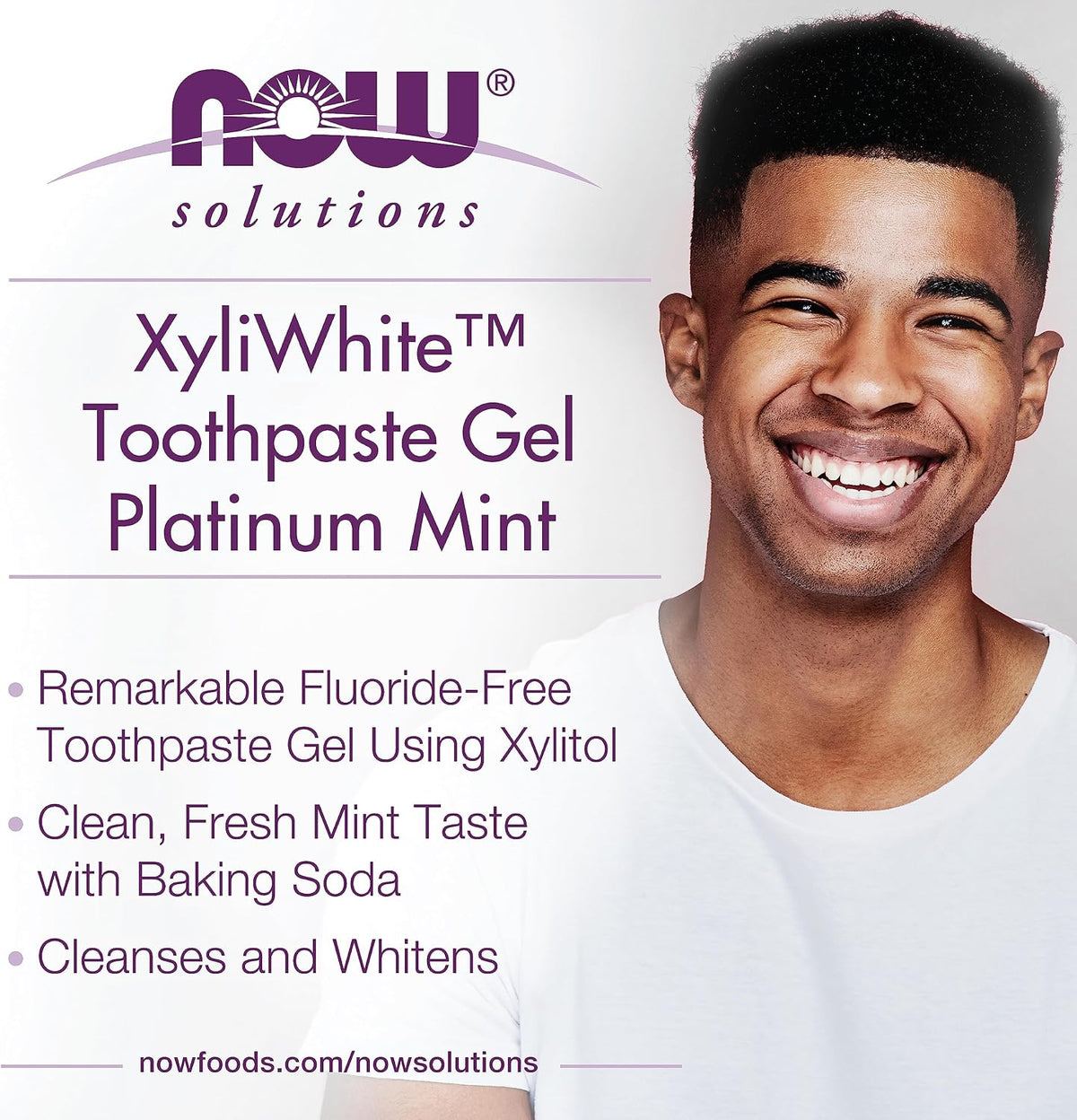 NOW Foods XyliWhite Baking Soda Toothpaste Gel, Platinum Mint, 6.4 oz (181 g) - view 3