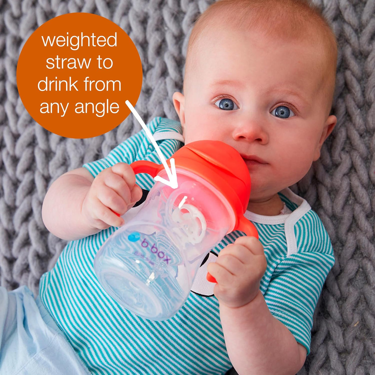 b.box Sippy Cup with Weighted Straw 240 ml (8 oz) Blueberry - view 5