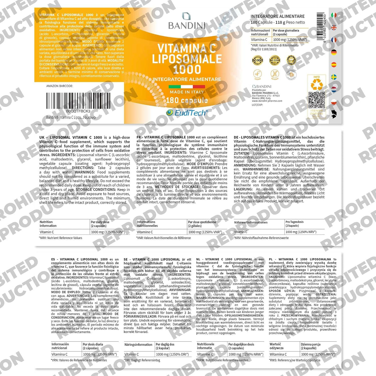 Bandini Liposomal Vitamin C High Strength Capsules, 180 Count - view 5