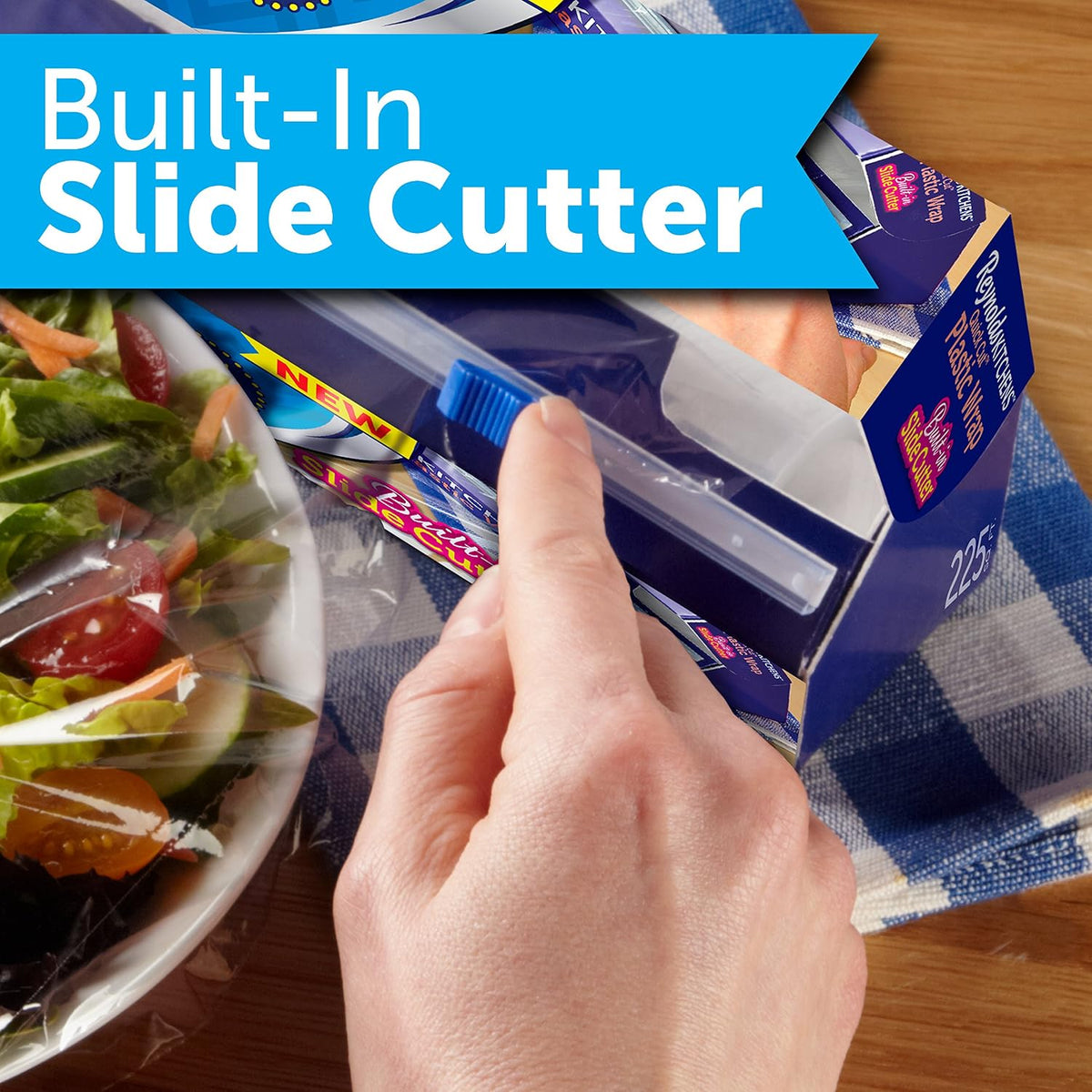 Reynolds Kitchens Quick Cut Plastic Wrap with Slide Cutter, 225 sq ft - view 2