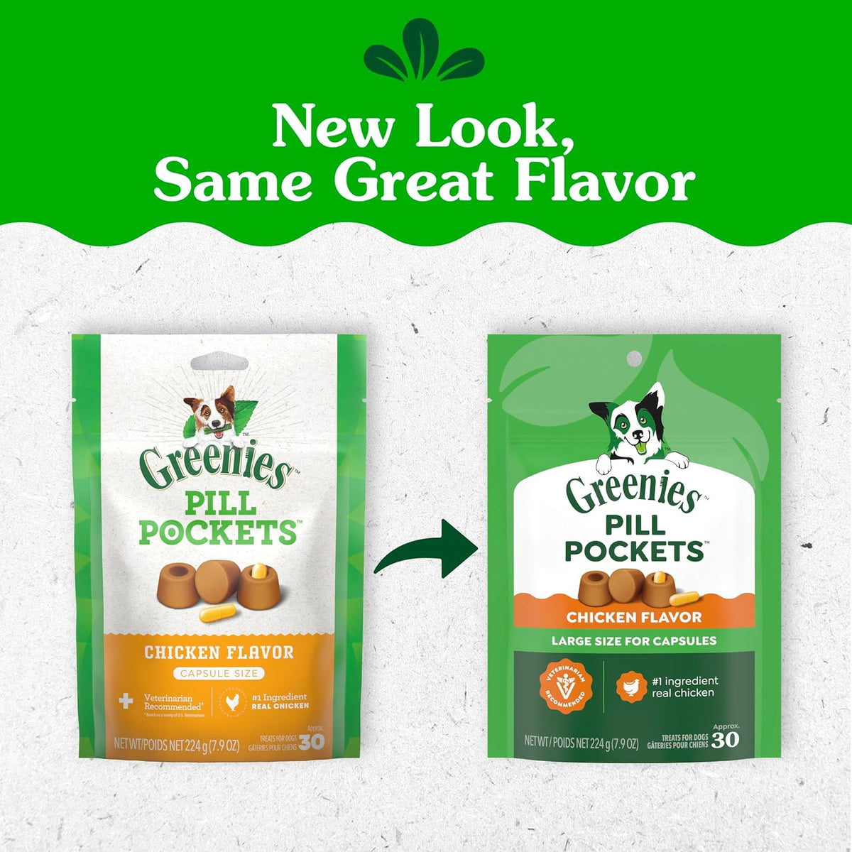 Greenies Pill Pockets for Dogs, Capsule Size, Chicken, 30 Treats (7.9 oz) — alternate product view