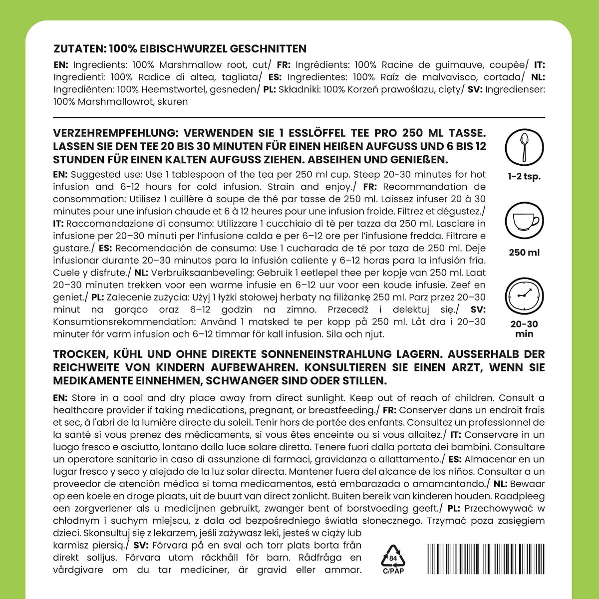 Alpi Nature Marshmallow Root Tea, Cut Root, 125 g - view 3