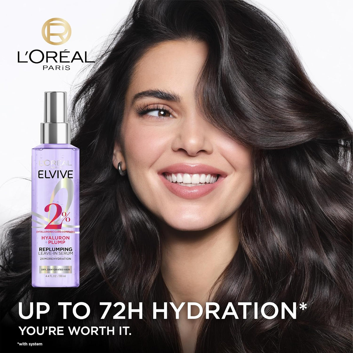 L'Oreal Paris Elvive Hyaluron Plump Replumping Hair Serum, 4.4 fl oz - view 3