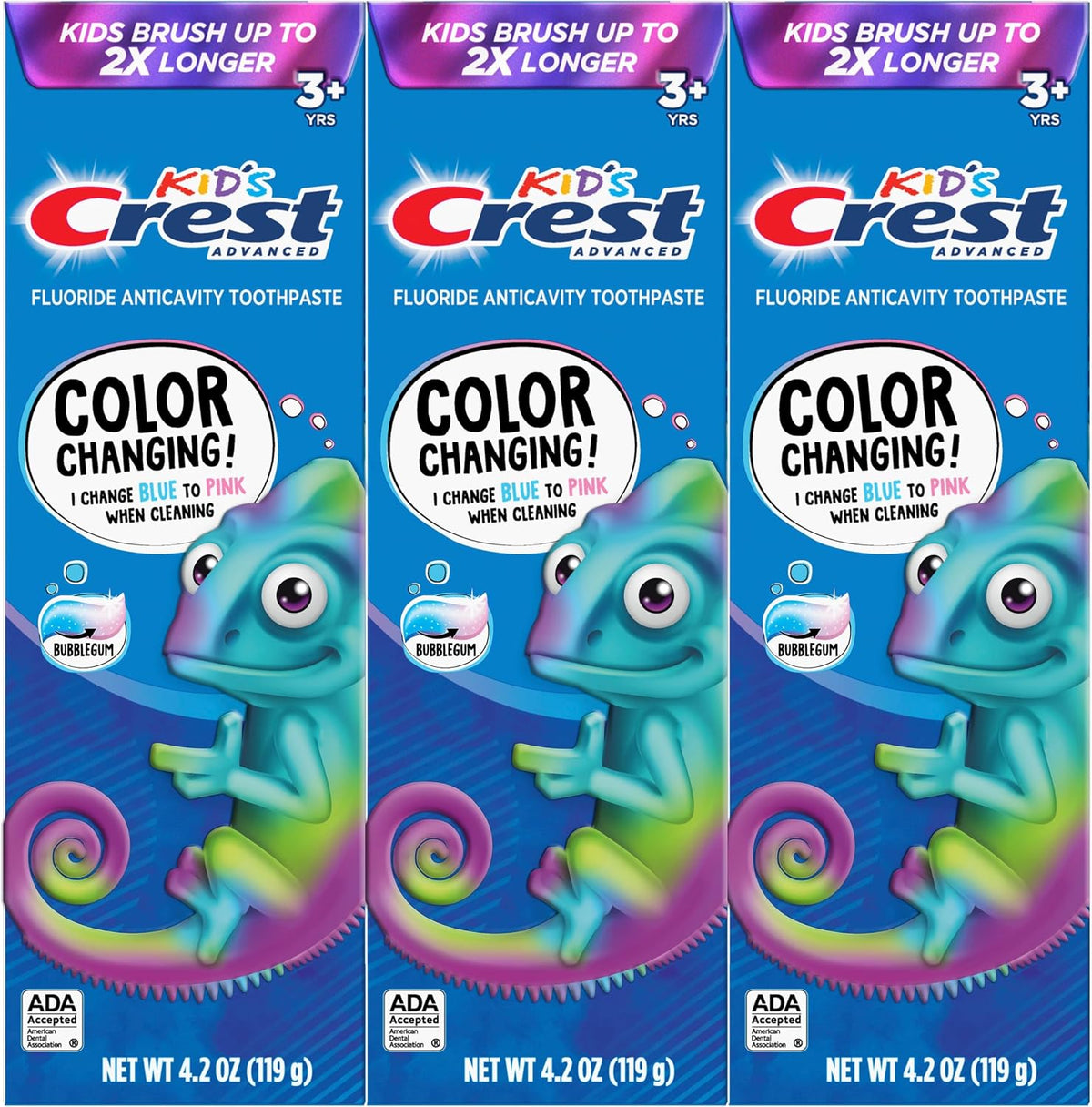 Crest Advanced Kid's Fluoride Toothpaste Bubblegum 4.2 oz, 3 Count - view 6