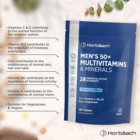 Horbäach Multivitamin Tablets for Men 50 Plus - 180 Count - view 2