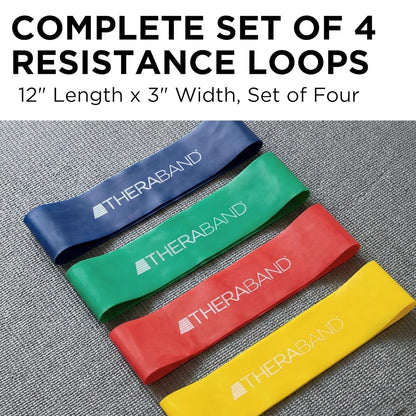 THERABAND Resistance Band Loop Set, 12 Inch, 4 Bands - view 3