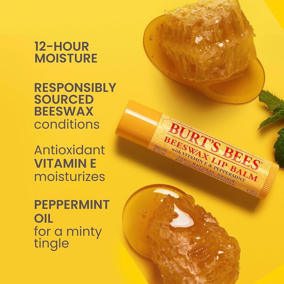 Burt's Bees Original Beeswax Lip Balm, 0.15 oz, Pack of 12 - view 2