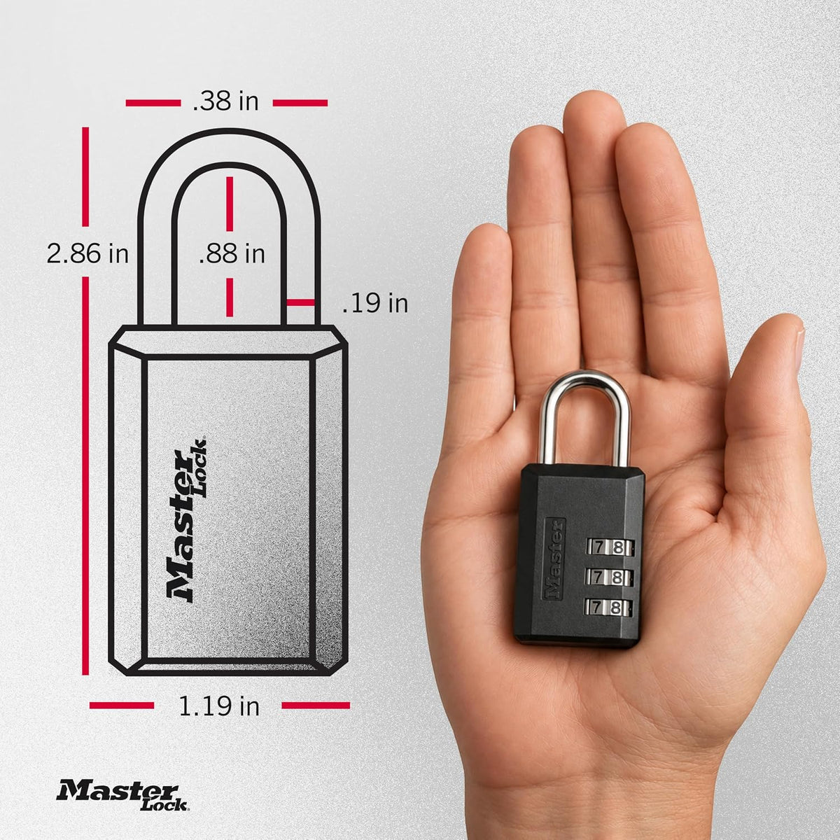 Master Lock 647EC Combination Padlock, 3-Digit, Small - view 5