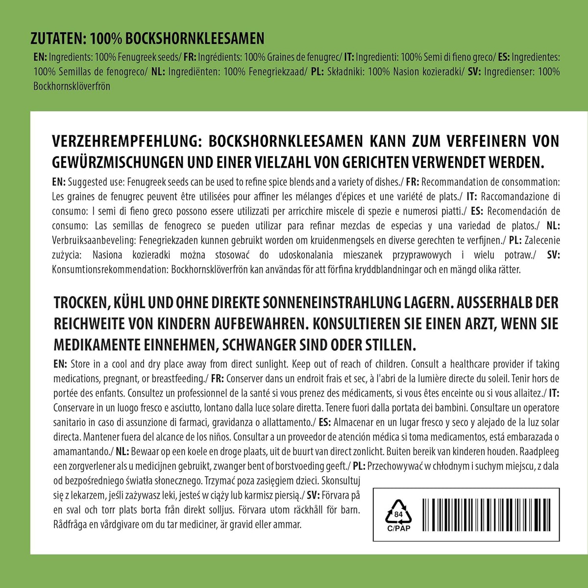 Alpi Nature Whole Fenugreek Seeds 250 g - view 3