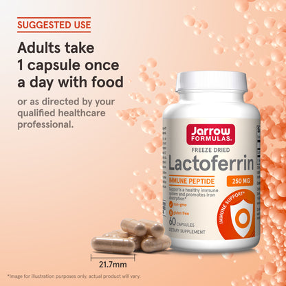 Jarrow Formulas Lactoferrin Freeze Dried 250 mg, 60 Capsules - view 5
