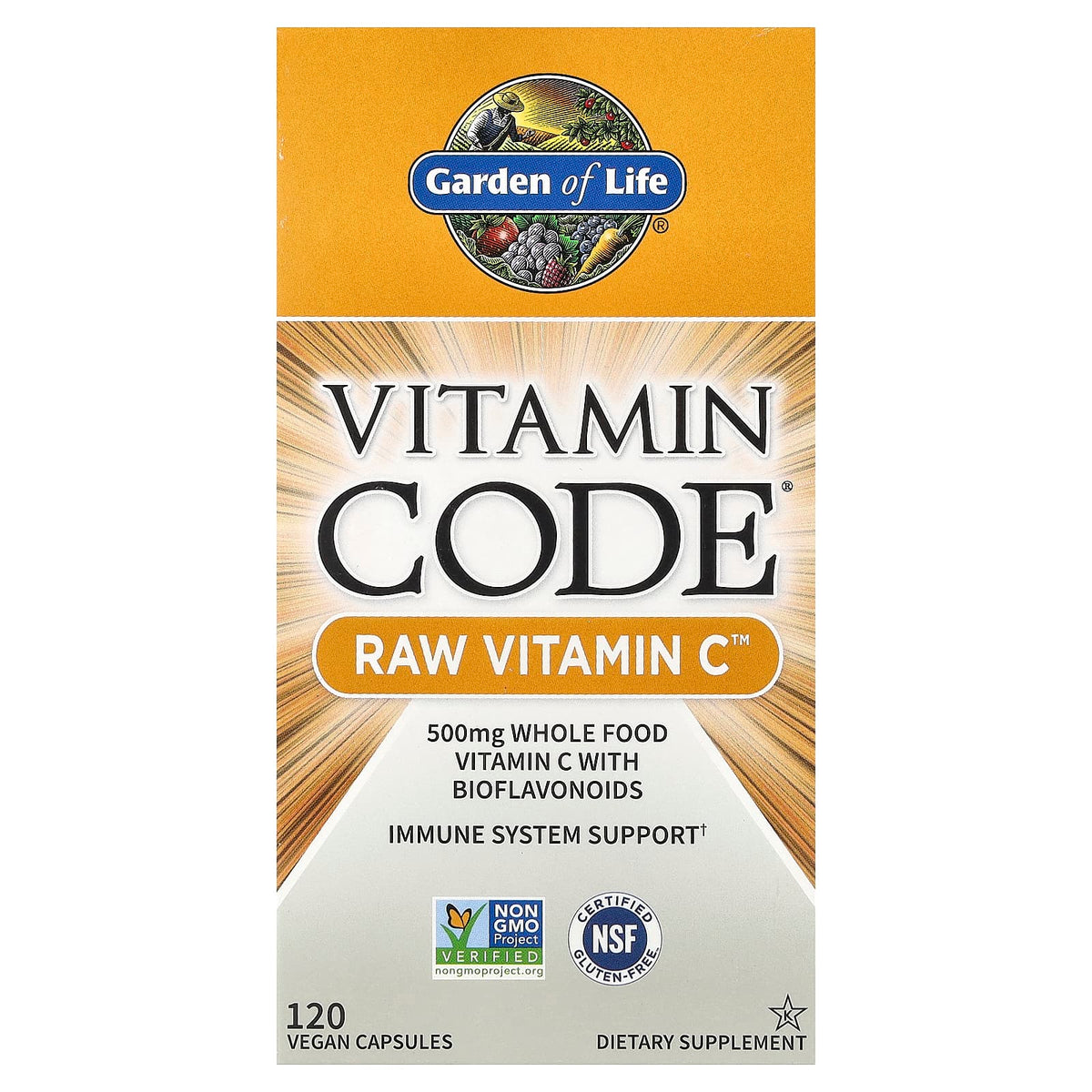 Garden of Life Vitamin Code RAW Vitamin C, 120 Vegan Capsules