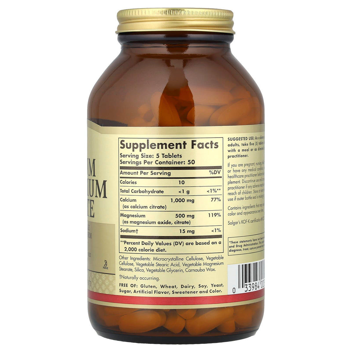 Solgar Calcium Magnesium Citrate 250 Tablets - view 2