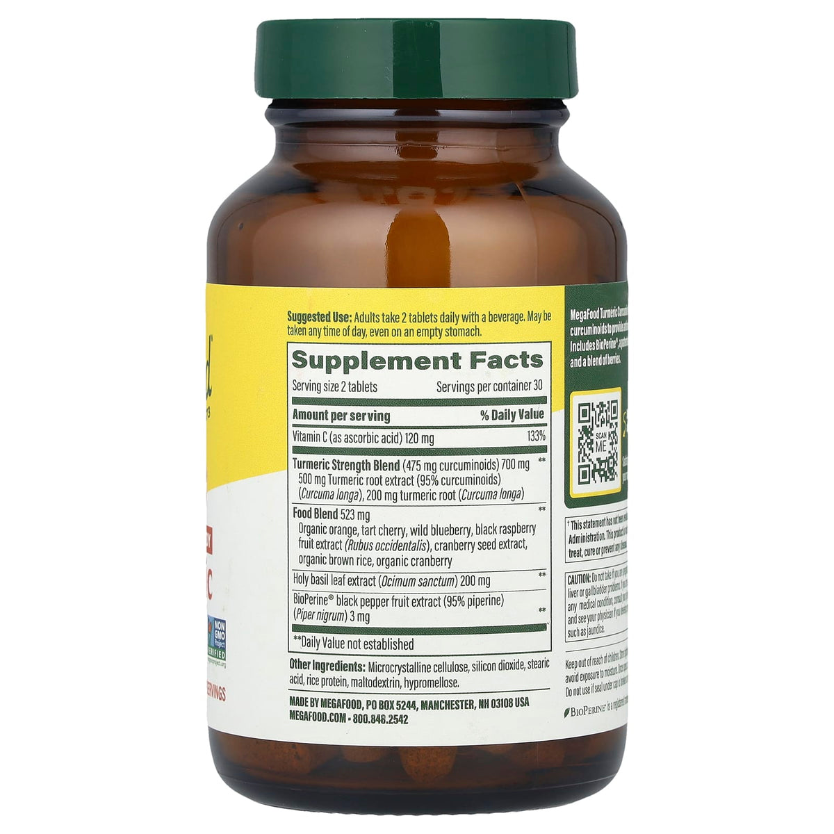 MegaFood Turmeric Curcumin, 60 Tablets - view 2