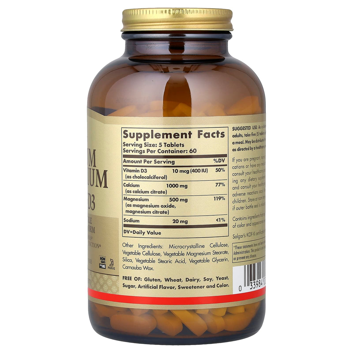 Solgar Calcium Magnesium with Vitamin D3, 300 Tablets - view 2