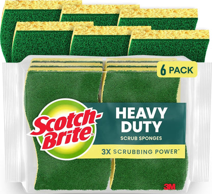 Scotch-Brite Heavy Duty Scrub Sponges, 6 Pack