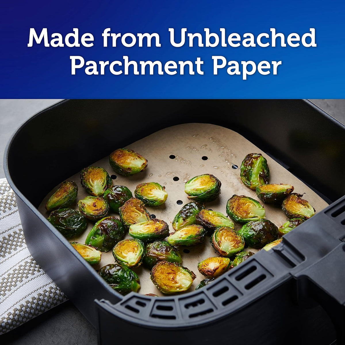 Reynolds Kitchens Unbleached Parchment Air Fryer Liners, 9 in, 50 Count - view 5