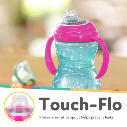 Nuby No-Spill Grip N Sip Soft Spout Cup with Clik It Lock, 10 oz, 3 Pack - view 4