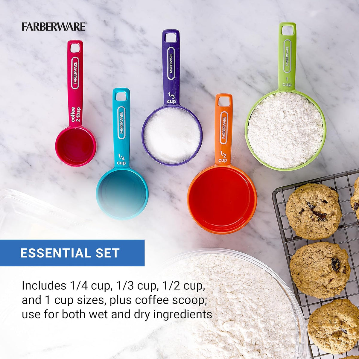Farberware 5-Piece Plastic Measuring Cup Set with Coffee Scoop - view 5