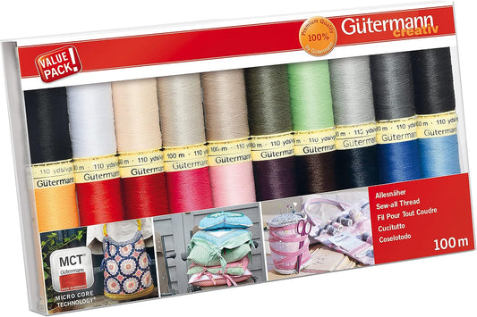 Gütermann Sew-All Thread Set, 20 Reels of 100 m