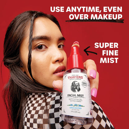 Thayers Unscented Witch Hazel Facial Mist Toner with Aloe Vera 89 ml (3 fl oz) - view 3