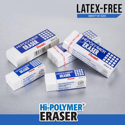 Pentel Hi-Polymer Block Eraser, Large, White, Pack of 10 - view 5