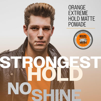 Reuzel Orange Extreme Hold Matte Pomade for Men, 95 g (3.38 oz) - view 4