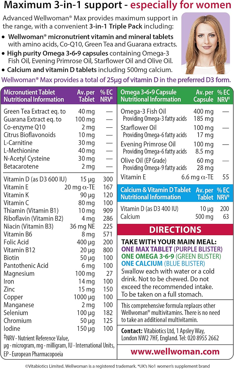 Wellwoman Max Multivitamin Tablets for Women, 84 Count - view 4