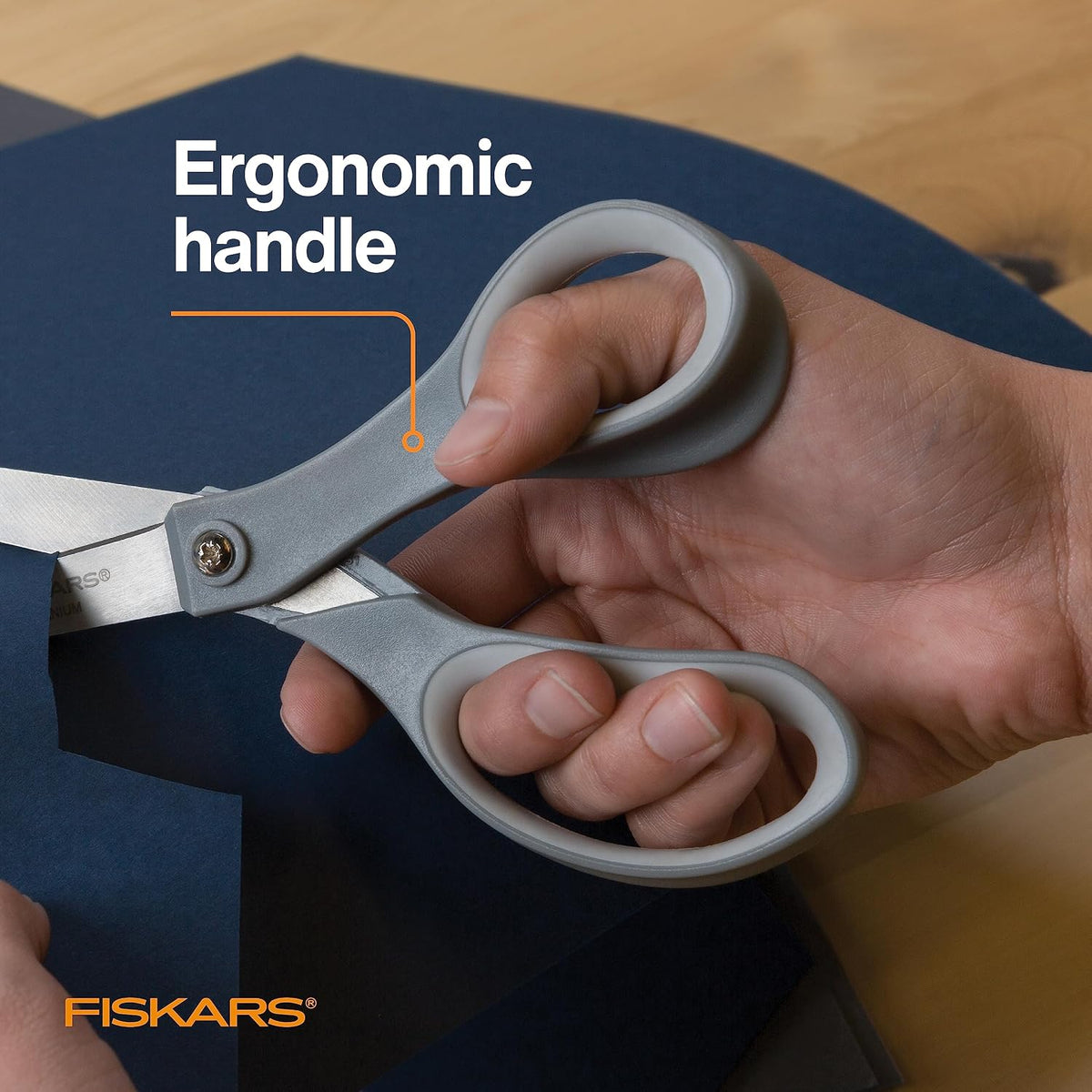 Fiskars 8 Inch SoftGrip All Purpose Scissors, Grey - view 4