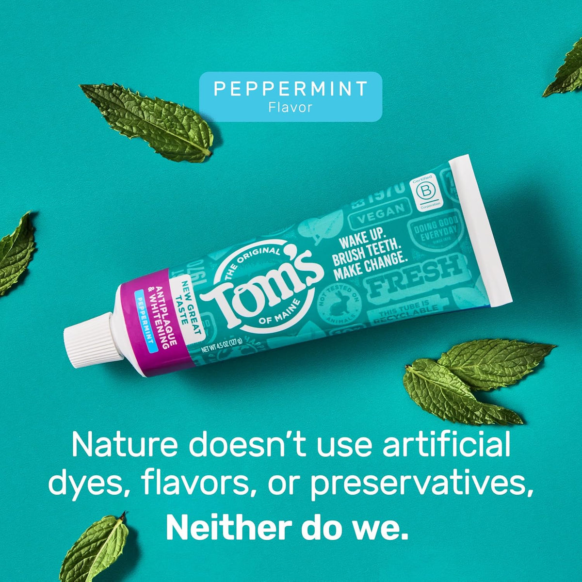 Tom's of Maine Fluoride-Free Antiplaque Whitening Toothpaste 5.5 oz Pack of 2 - view 6