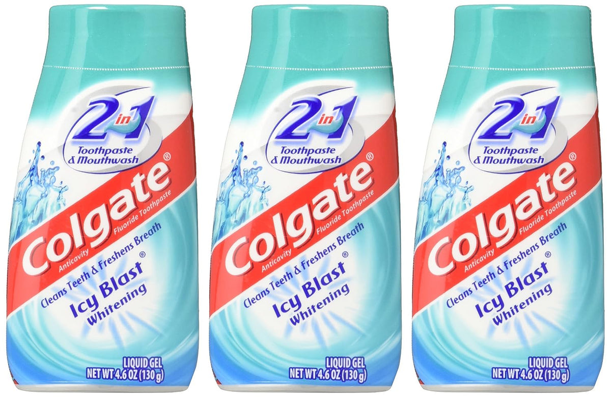 Colgate 2 in 1 Toothpaste and Mouthwash, Icy Blast Whitening 4.6 oz, Pack of 3 - view 3
