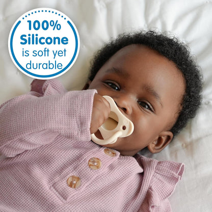 Dr. Brown's HappyPaci Silicone Dummy 0-6m, Grey, Green, Ecru, 4-Pack - view 5