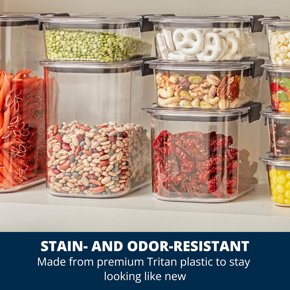 Rubbermaid Brilliance Airtight Food Container, 7.8 Cup, Clear/Grey - view 6